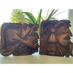 Croatia folk art wood warrior carvings Handmade set of 2.